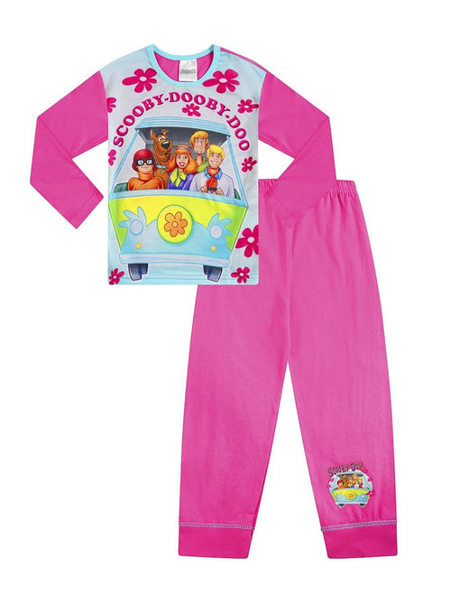 Scooby Doo Long Girls Jersey Pink Pyjamas
