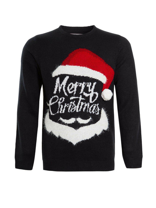 Unisex Knitted Christmas Jumper Navy Merry Xmas