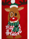 Unisex Knitted Christmas Jumper Red Reindeer
