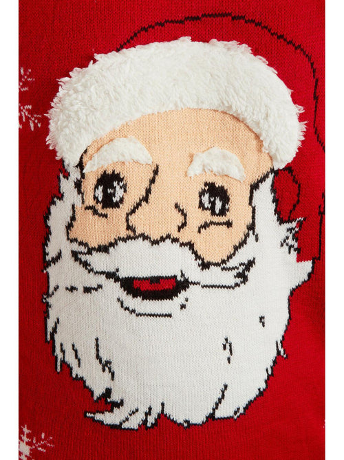 Unisex Knitted Christmas Jumper Red Santa