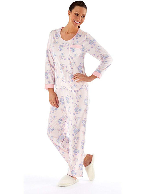 Womens Floral Fleece Pyjama Set