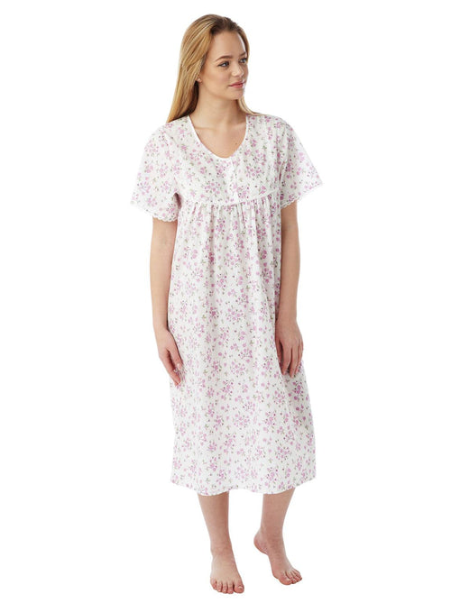 Womens Floral Part Button Nightdress