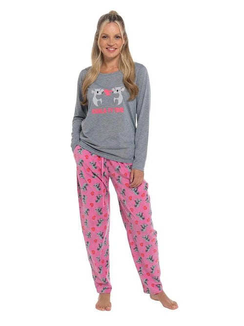 Womens Koala Bear Jersey Fleece Pyjamas