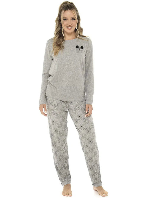 Womens Light Grey Cockapoo Jersey Pyjamas