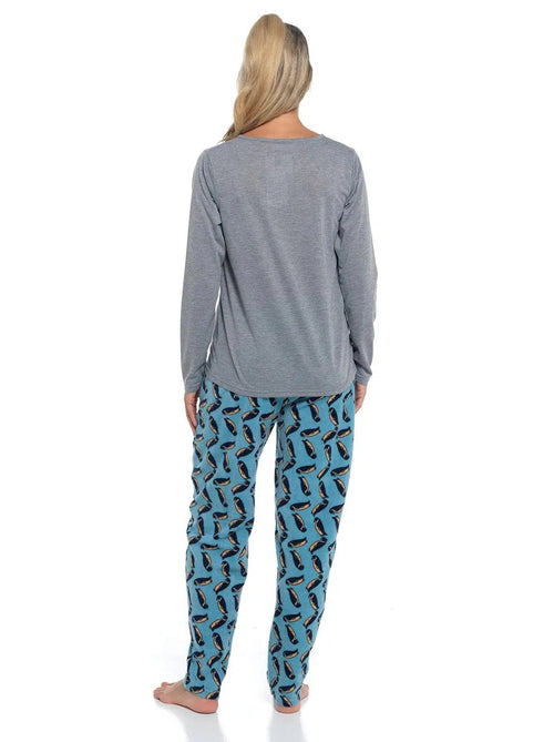 Womens Penguin Jersey Fleece Pyjamas