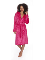 Womens Plus Size Hot Pink Fleece Hooded Robe