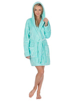 Womens Plus Size Short Hooded Dressing Gown