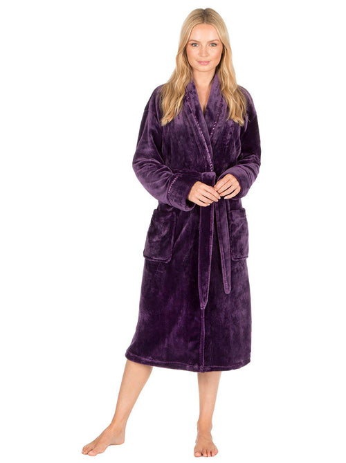 Womens Purple Supersoft Dressing Gown