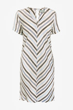 Womens Striped Linen Blend Summer Dress
